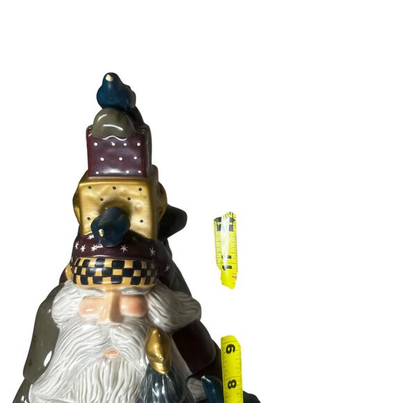 Santa Cookie Jar 2001 Williraye Studio WW2624 Ceramic Birds Christmas Tree - Picture 9 of 9